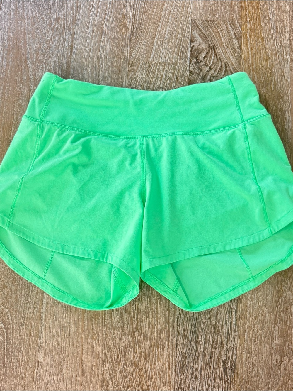 lululemon athletica Speed Up Neon Green Running Shorts - Picture 2 of 7